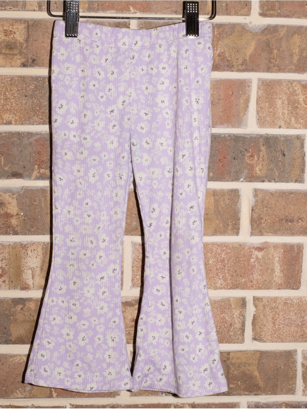 Btween bell bottom floral ribbed pants